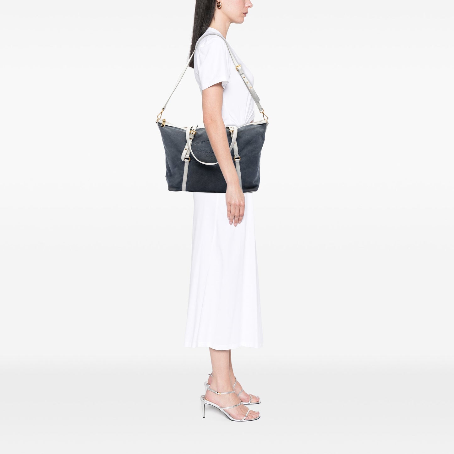 Prada Canvas Canapa Logo Satchel