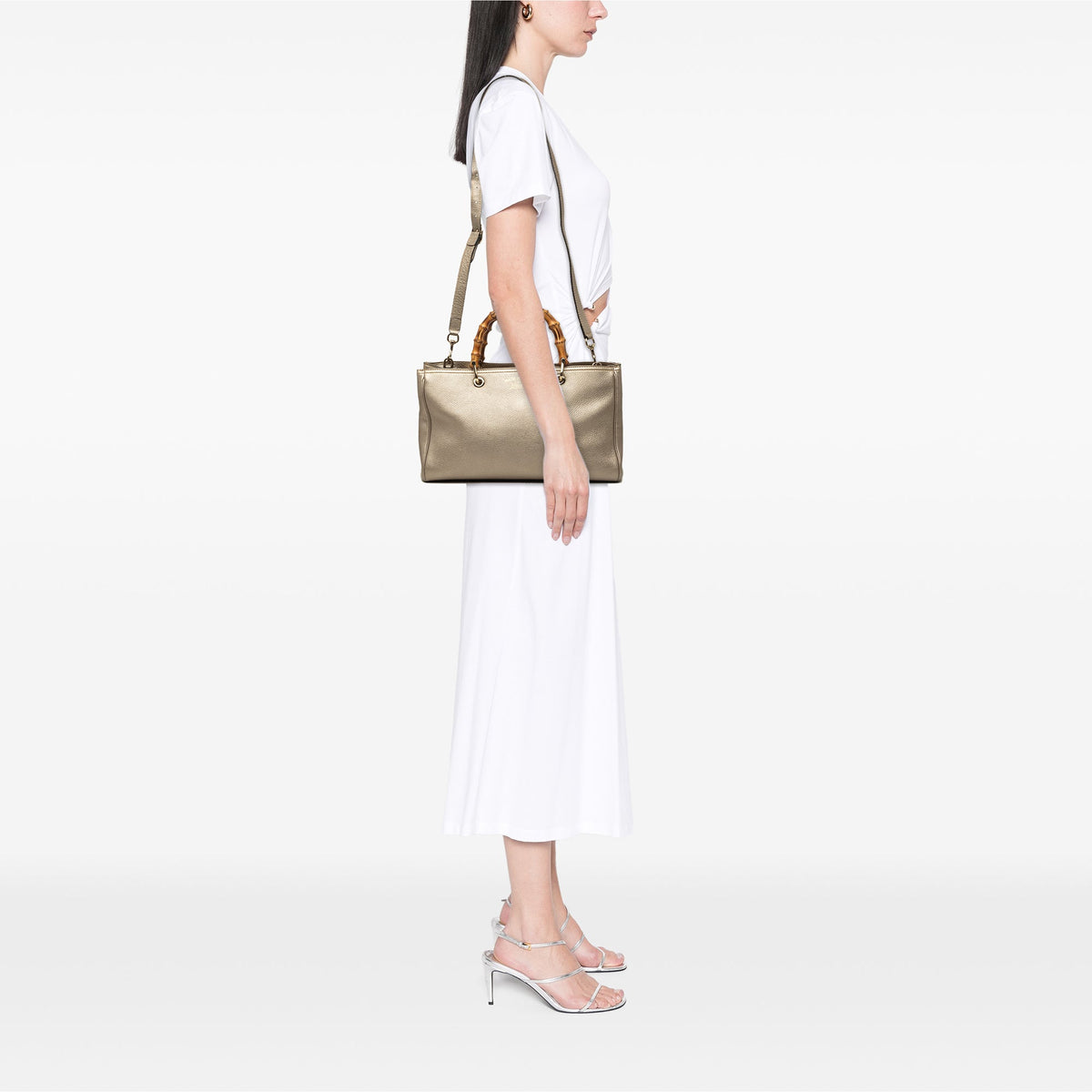 Gucci Medium Calfskin Bamboo Shopper Satchel