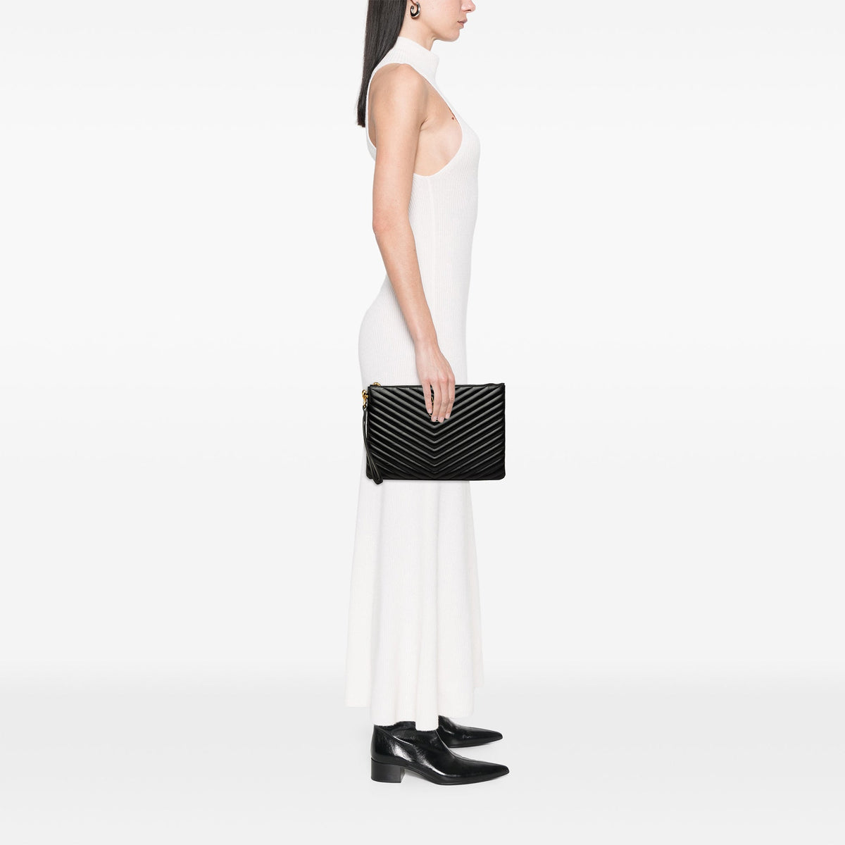 Saint Laurent Chevron Calfskin Cassandre Document Holder