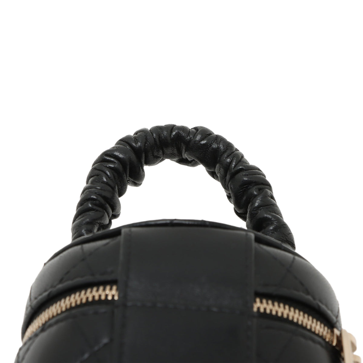 Chanel Mini Quilted Lambskin Ruched Handle Vanity Case