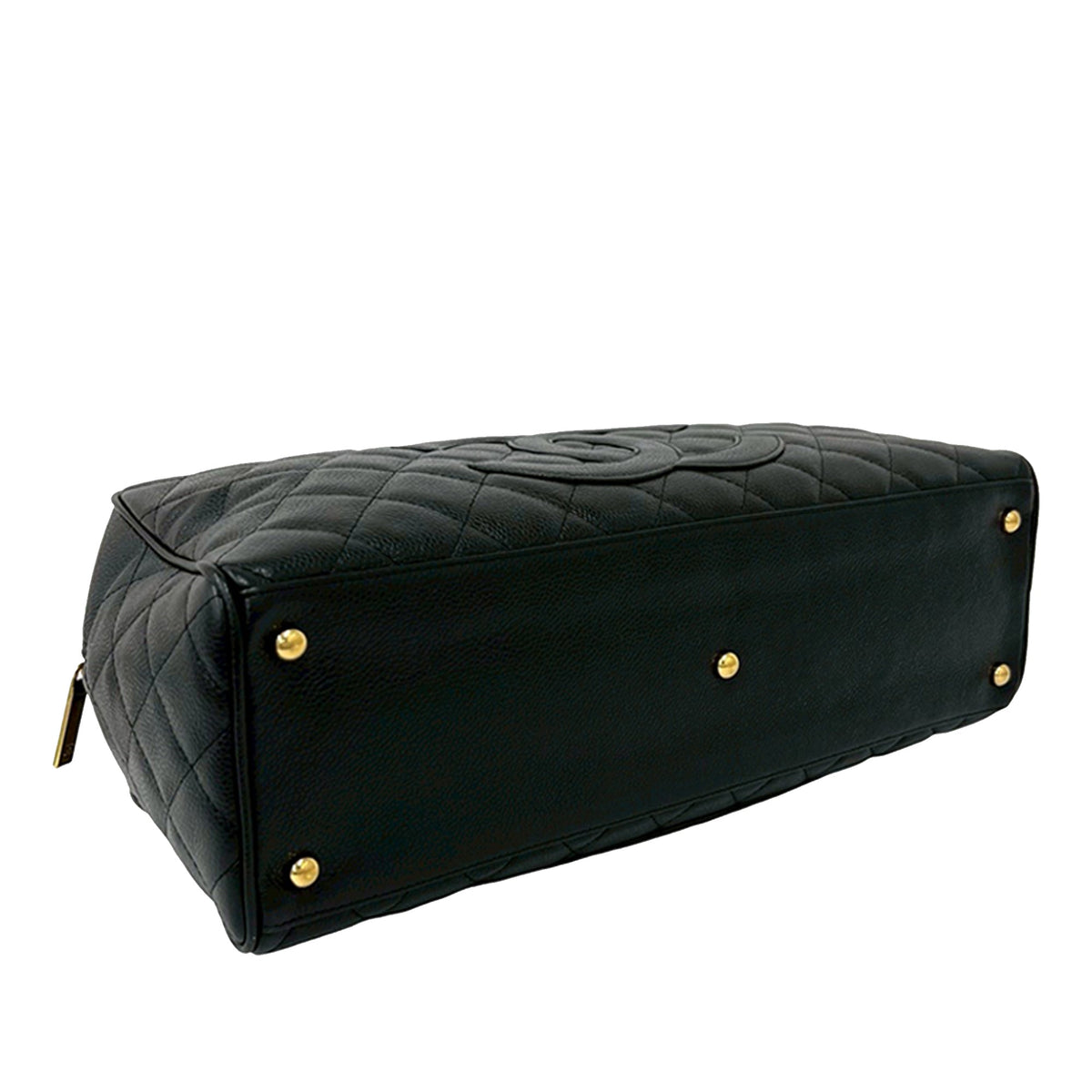 Chanel Large CC Quilted Caviar Bowler Bag