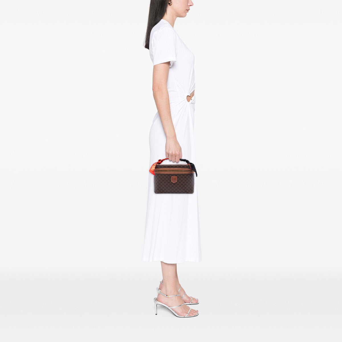 Celine Macadam Coated Canvas Vanity Bag — Brown