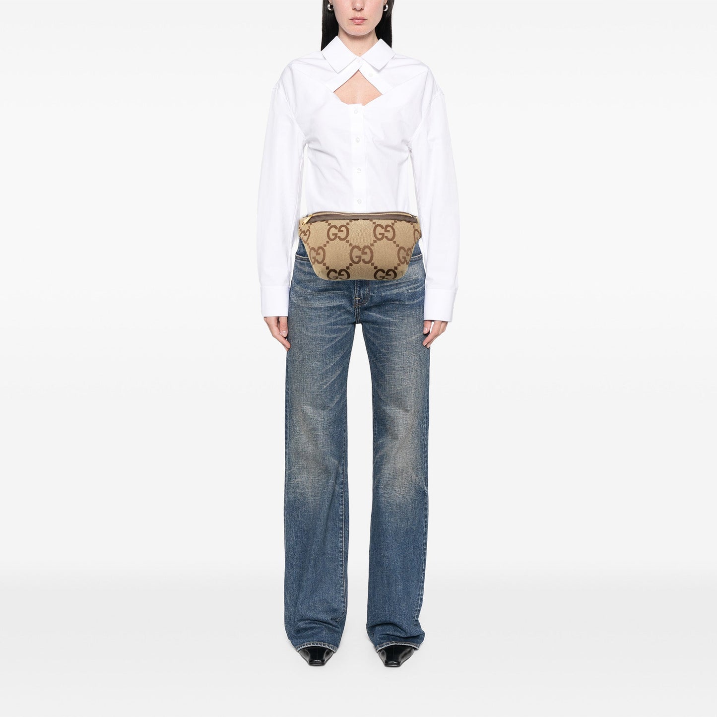Jumbo GG Canvas Web Belt Bag