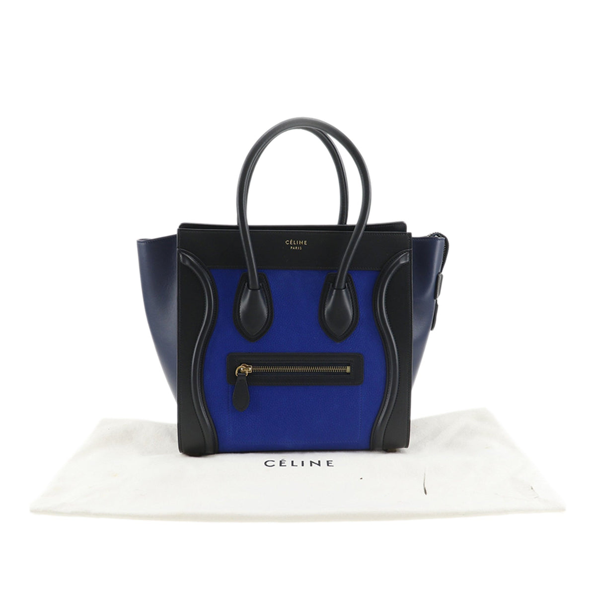 Celine Micro Tricolor Nubuck and Calfskin Luggage Tote