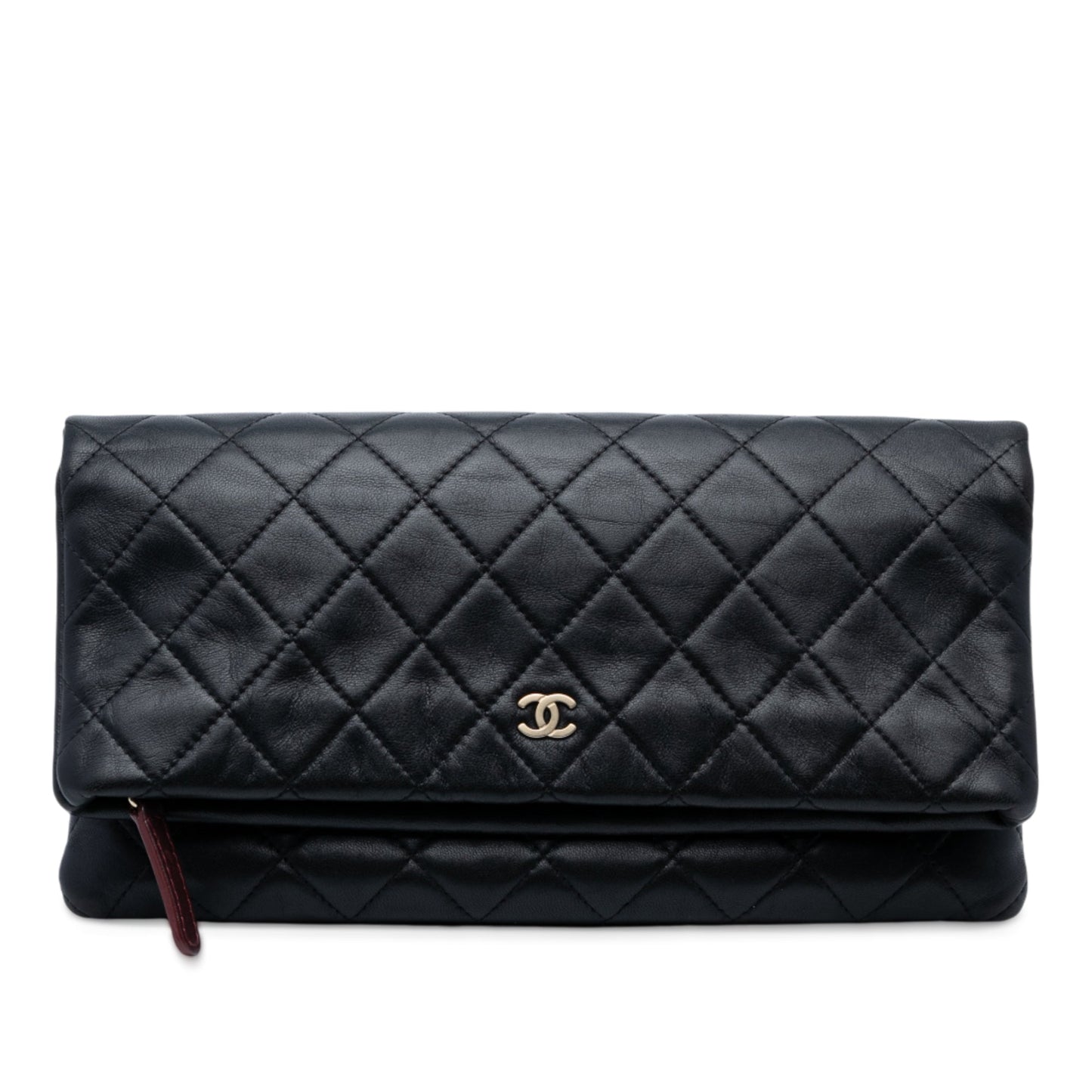 Chanel Quilted Lambskin CC Beauty Foldover Clutch