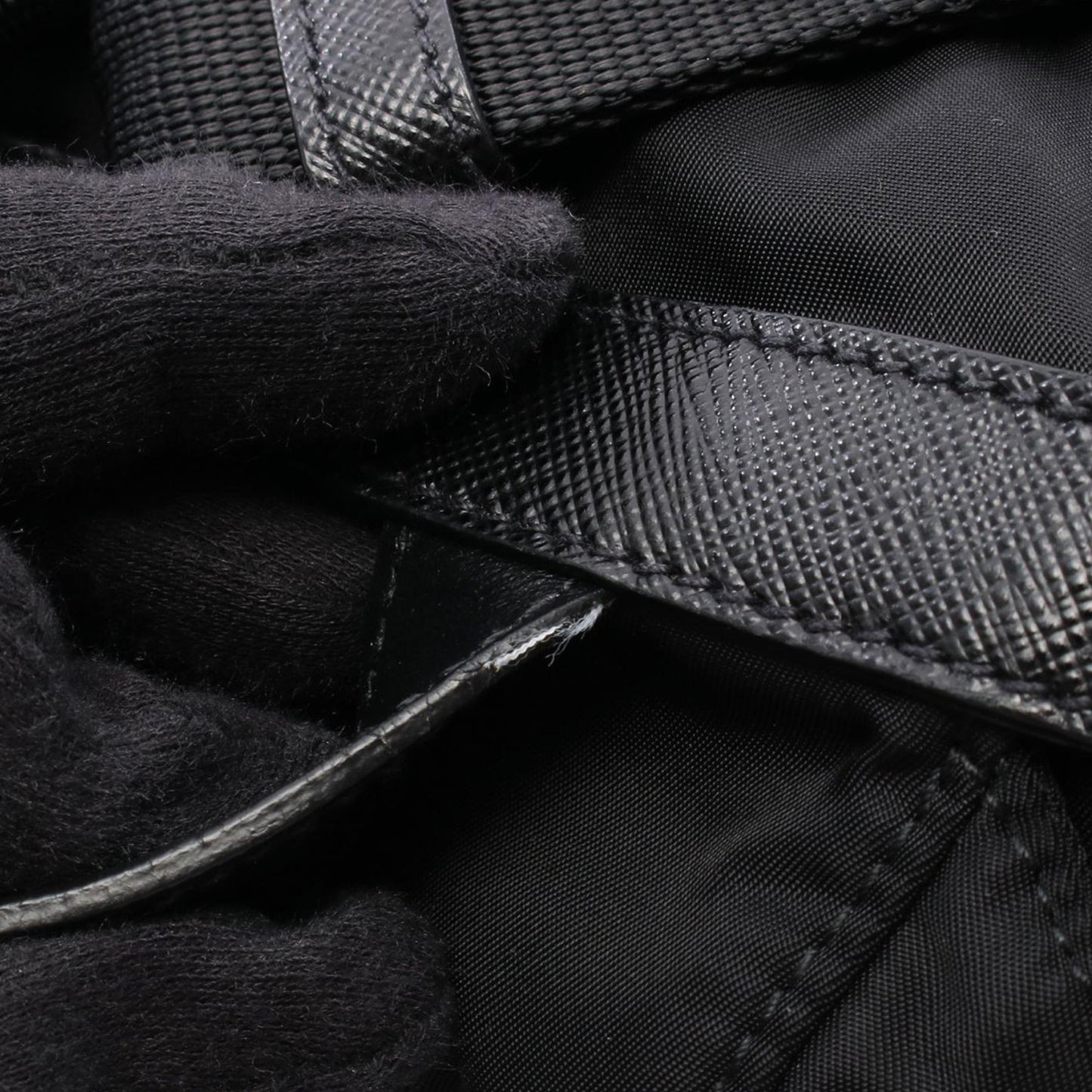 Prada Saffiano Trimmed Tessuto Backpack