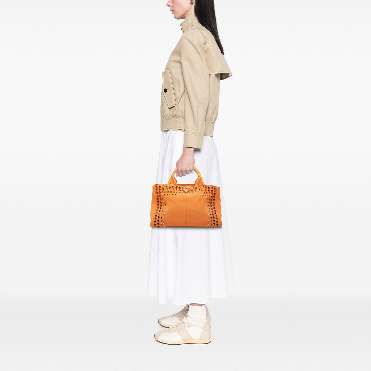 Prada Canvas Canapa Bijoux Satchel