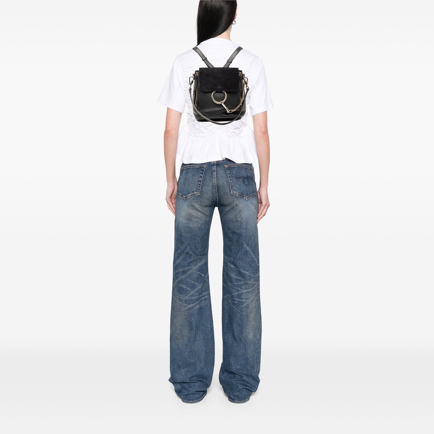 Chloé Medium Calfskin and Suede Faye Backpack