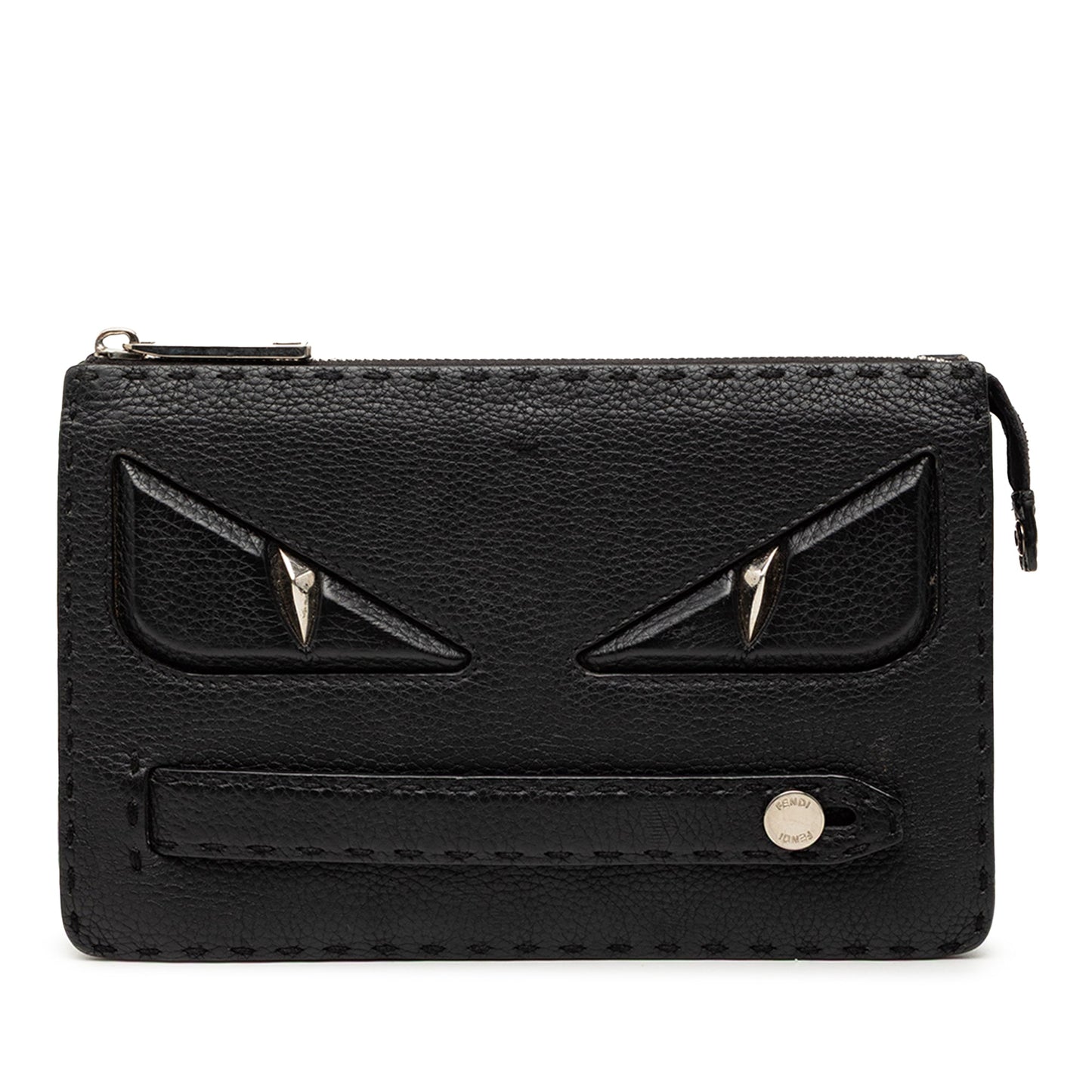 Fendi Leather Selleria Monster Clutch