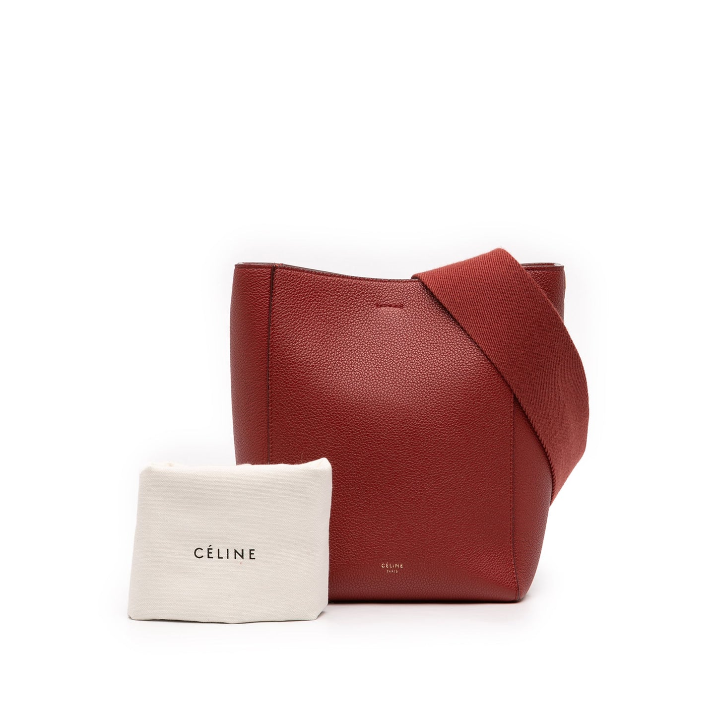 Celine Small Leather Seau Sangle Bucket Bag