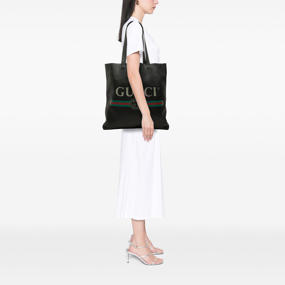Gucci Calfskin Logo Tote