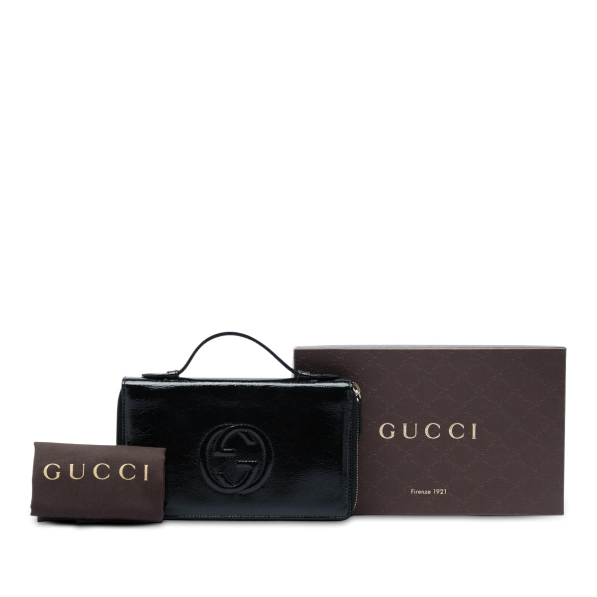 Gucci Patent Soho Travel Document Case