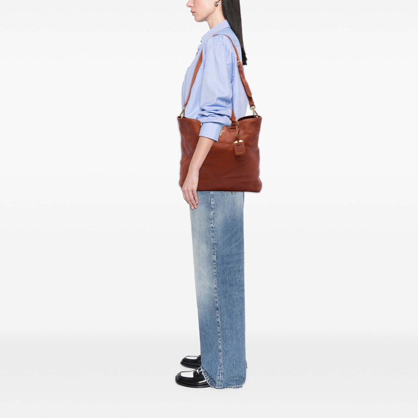 Prada Vitello Daino Open Convertible Tote