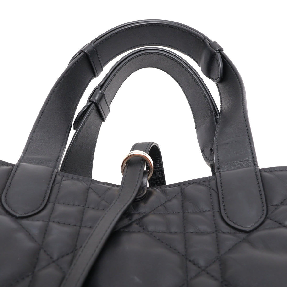 Dior Medium Macrocannage Calfskin Toujours Handbag — Black