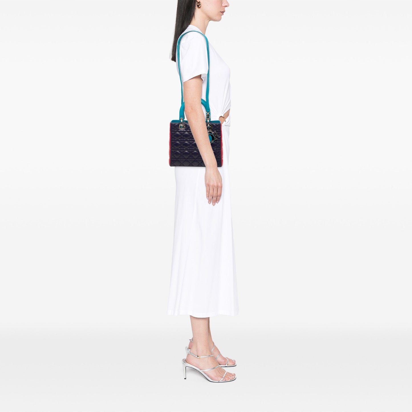 Dior Medium Tricolor Lambskin Cannage Lady Dior