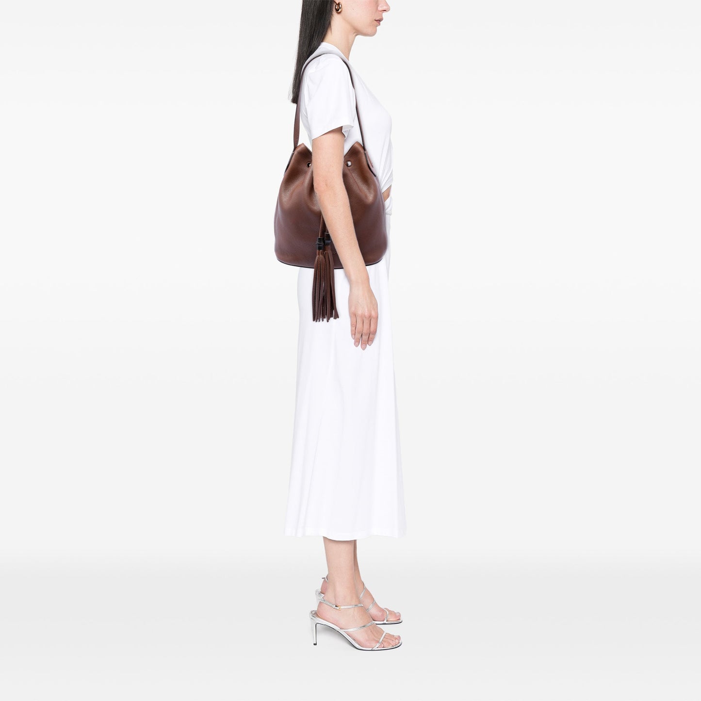 Gucci Calfskin Lady Tassel Bucket Bag