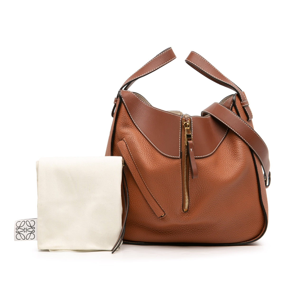 LOEWE Small Bicolor Leather Hammock Satchel