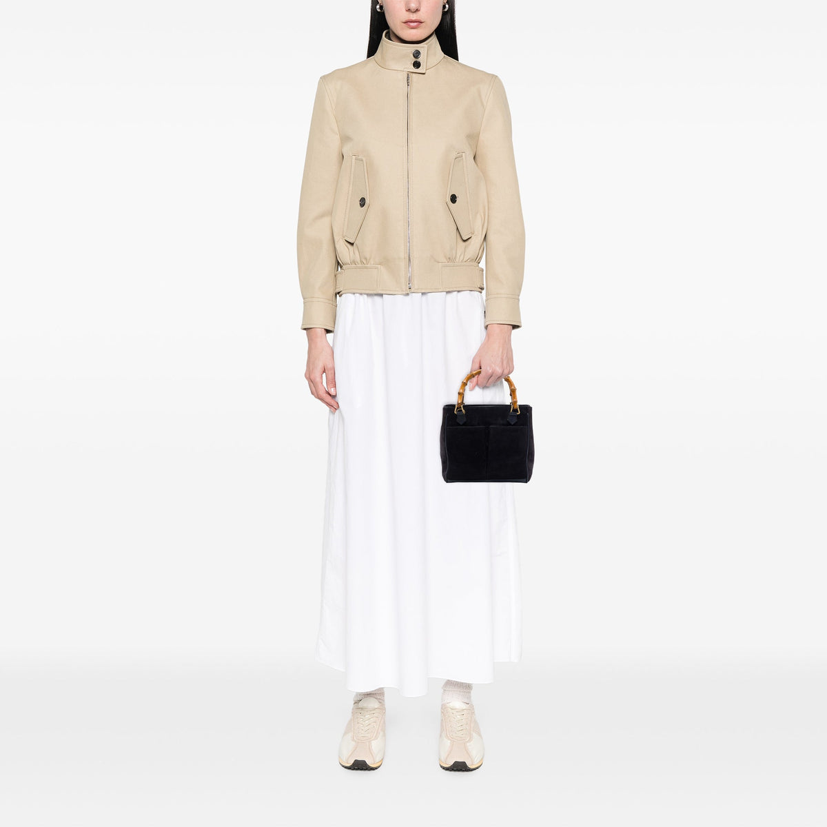 Gucci Suede Bamboo Satchel