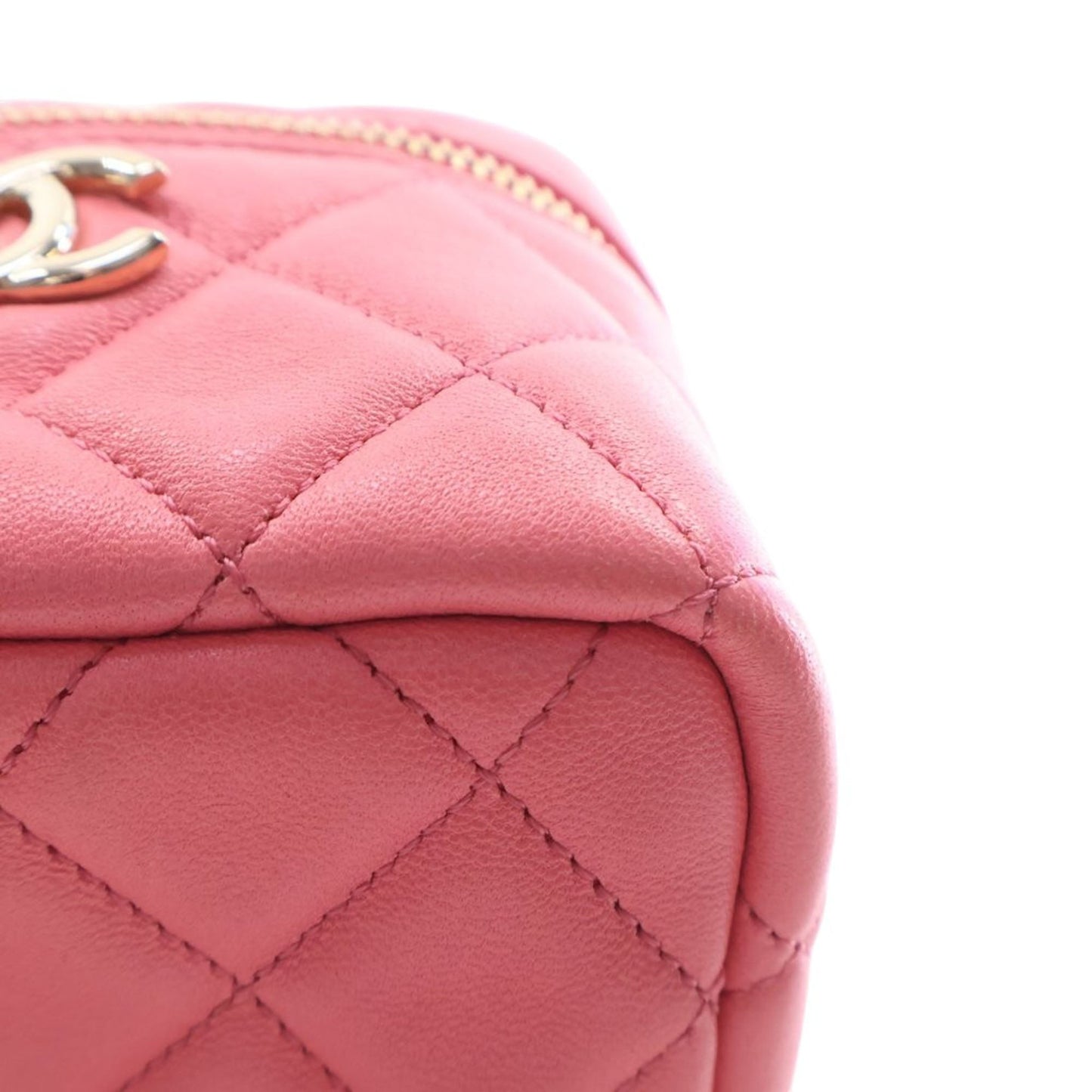 Chanel Quilted Lambskin Cube Chain Wristlet Case