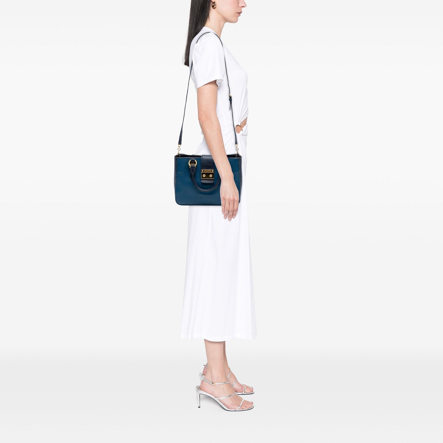 Miu Miu Bicolor Goatskin Madras Satchel