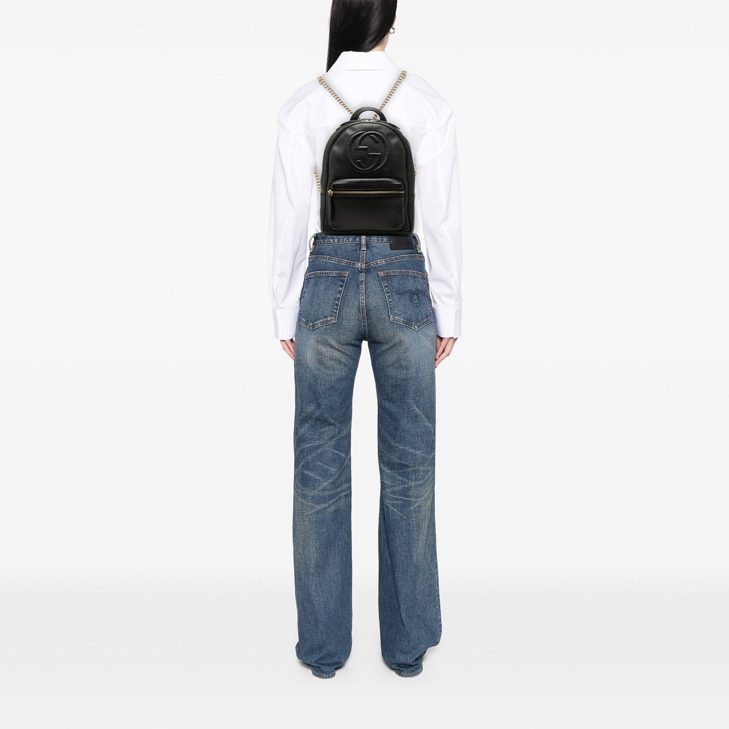Gucci Pebbled Calfskin Soho Chain Backpack
