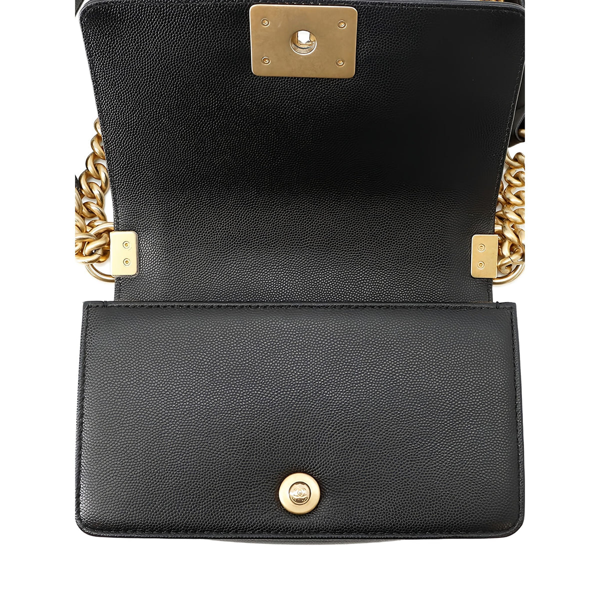 Chanel Small Quilted Caviar Boy Flap — Black