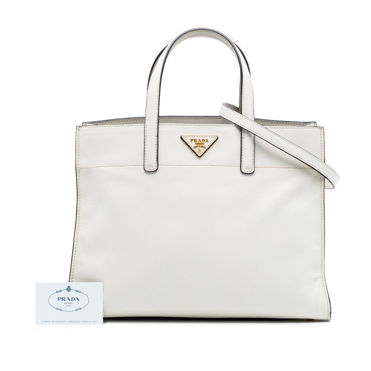 Prada Saffiano Soft Triple Pocket Tote