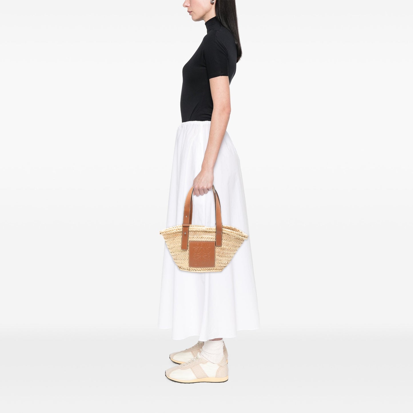 LOEWE Small Raffia Anagram Basket Tote