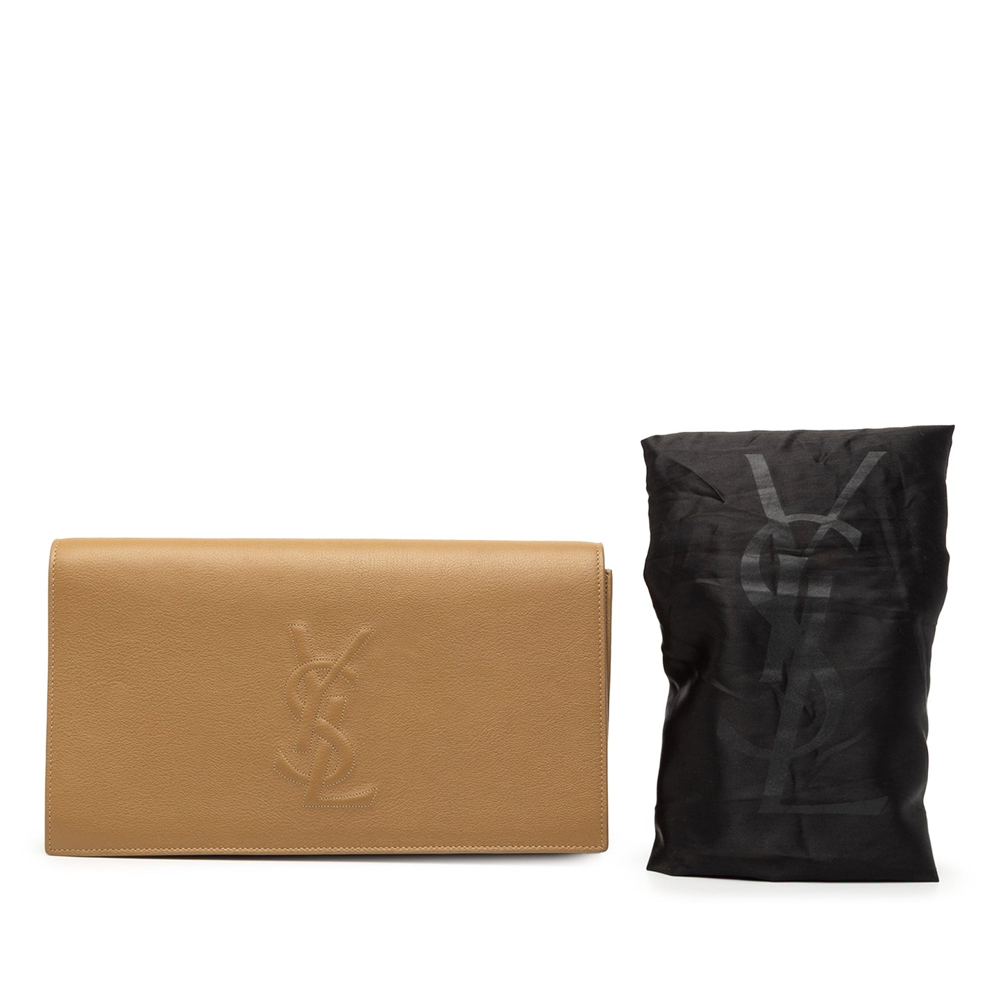 Saint Laurent Large Calfskin Monogram Belle De Jour Clutch