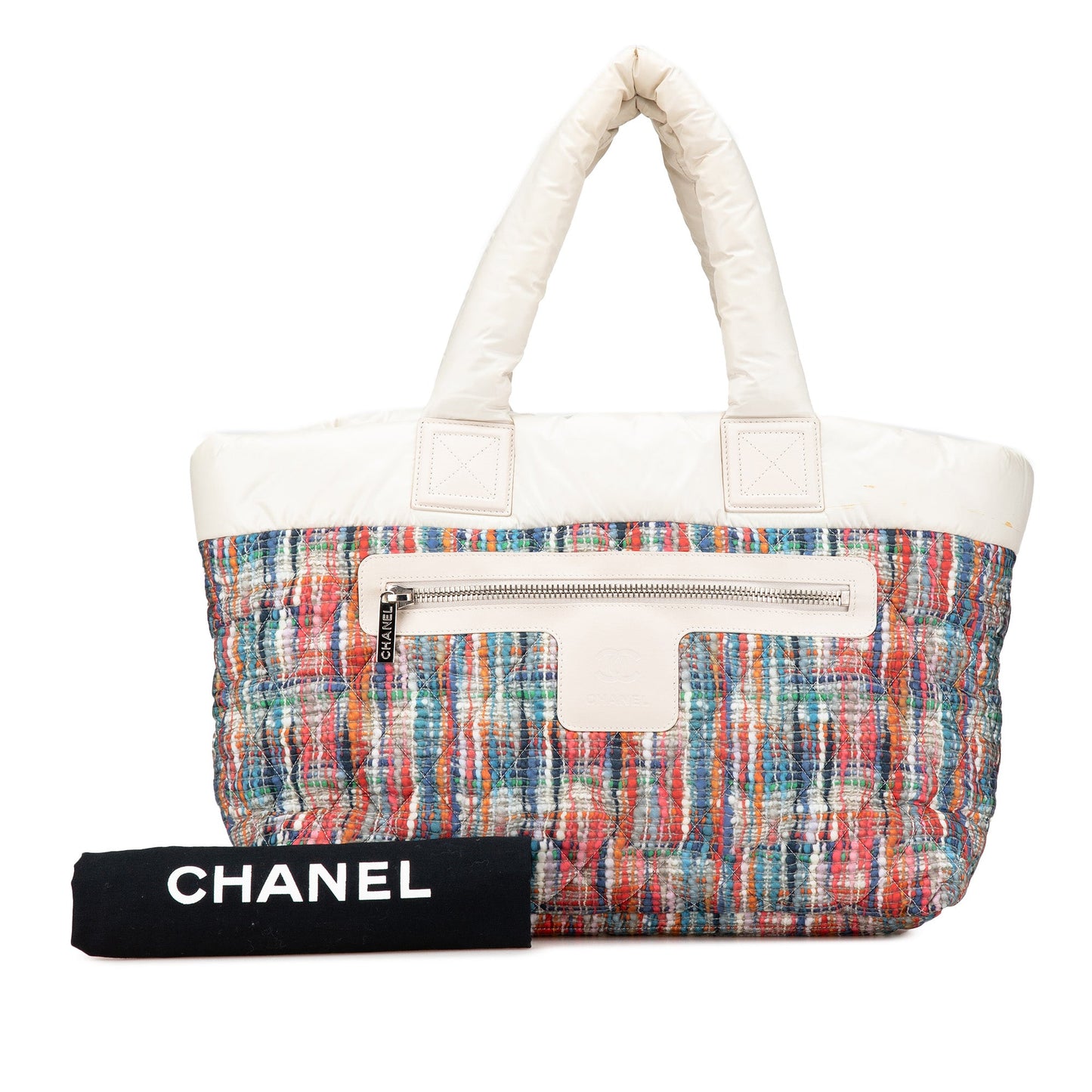 Chanel Nylon Tweed Printed Coco Cocoon Tote