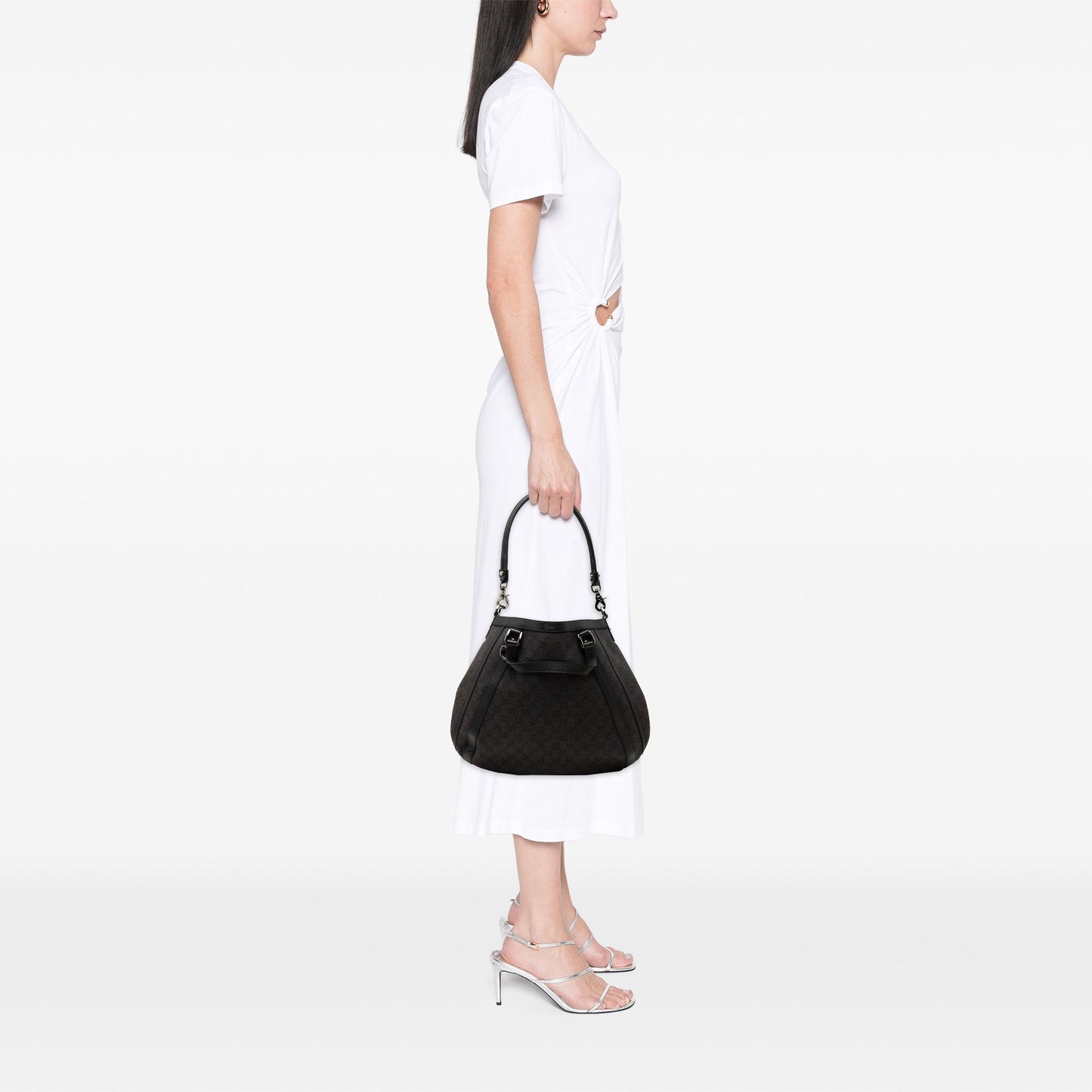 Gucci GG Denim Abbey D Ring Convertible Tote