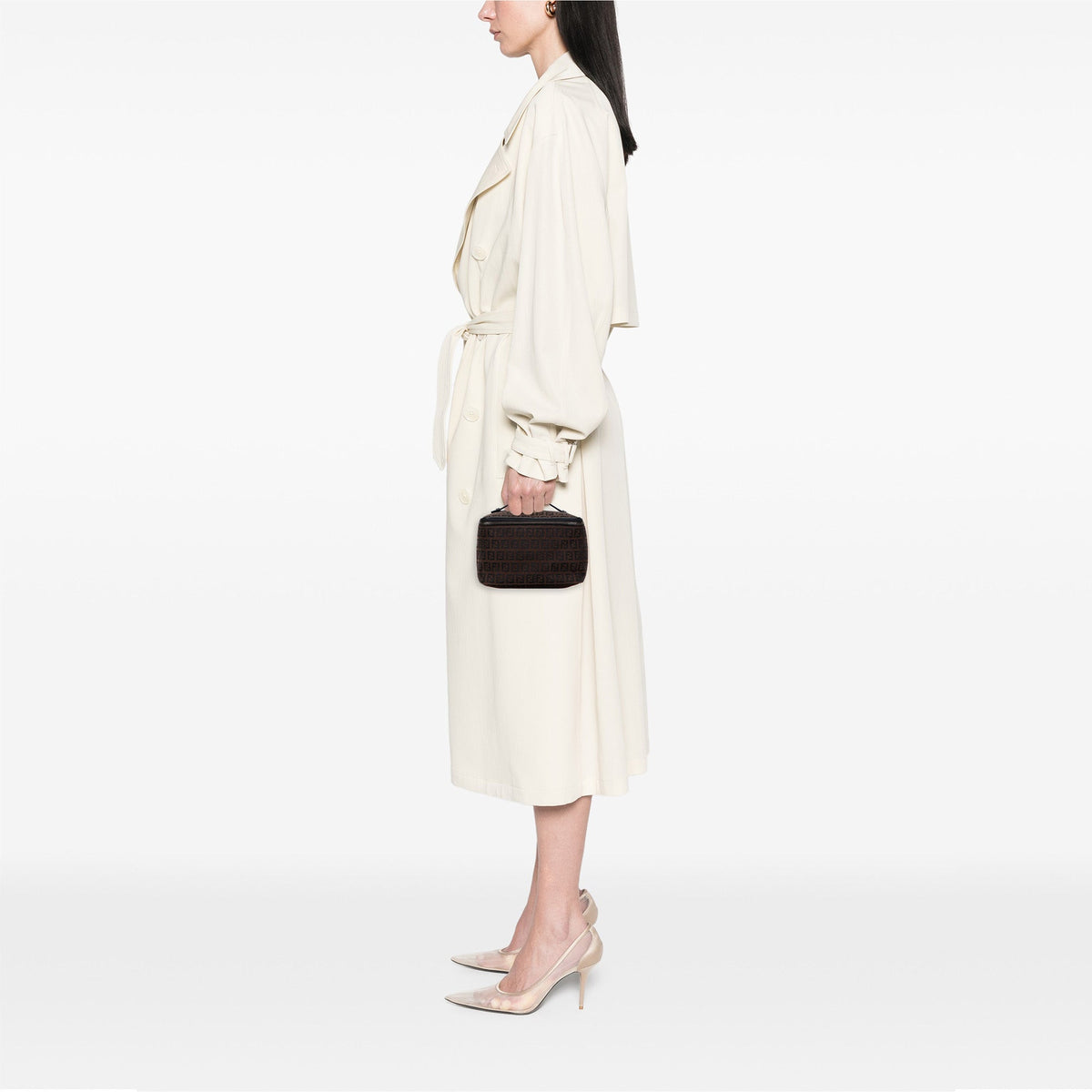 Fendi Zucca Canvas Vanity Bag — Brown