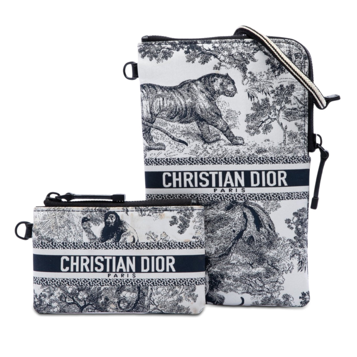 Dior Technical Fabric Embroidered Toile De Jouy DiorTravel Multifunction Pouch