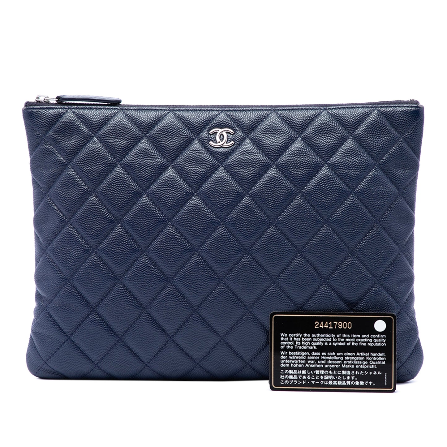 Chanel Medium Quilted Caviar O Case Clutch