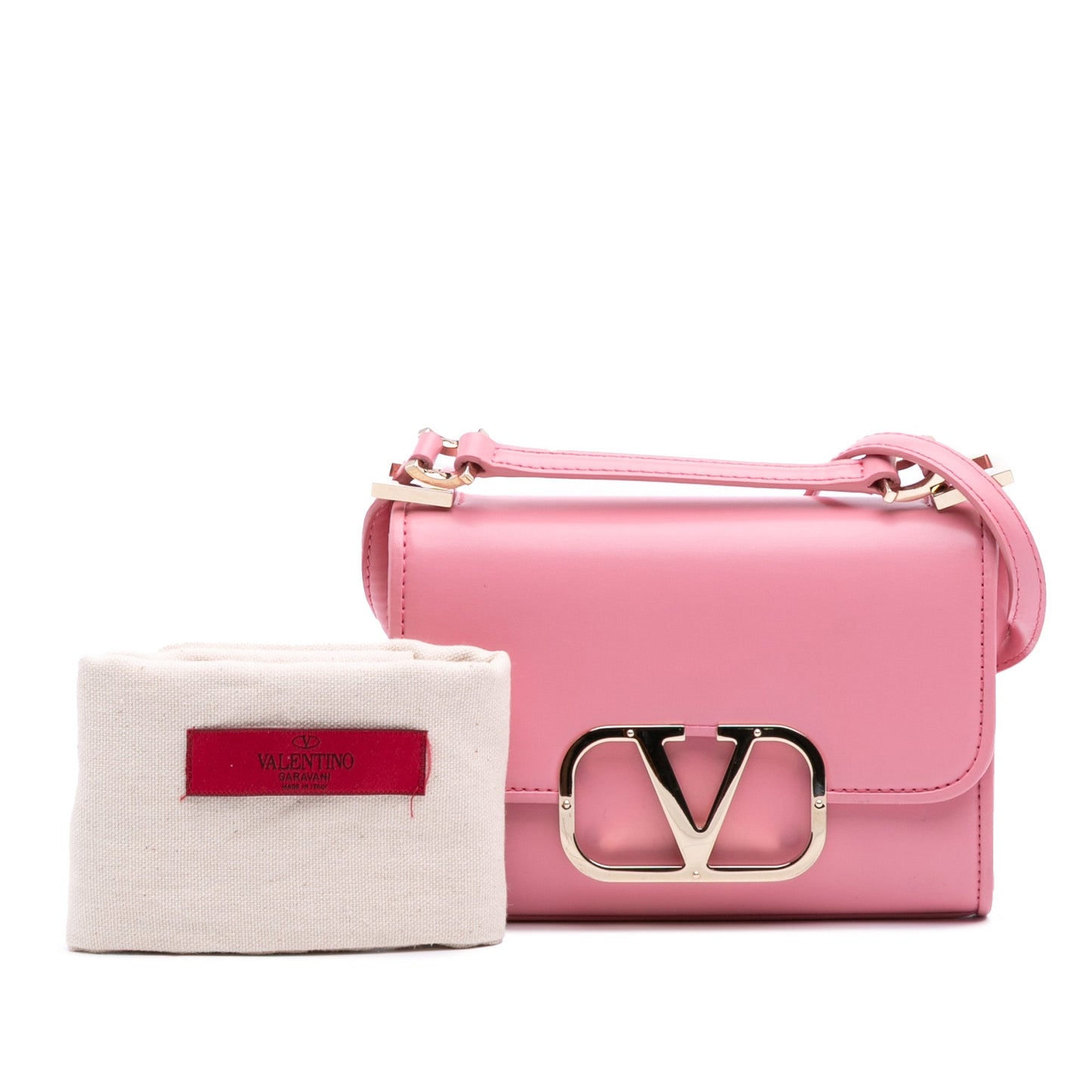 Valentino Small Leather VLogo Type Crossbody