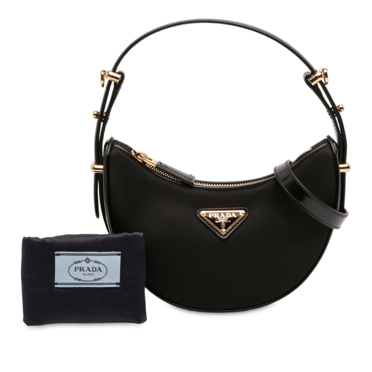 Prada Small Re Nylon and Leather Arque Satchel