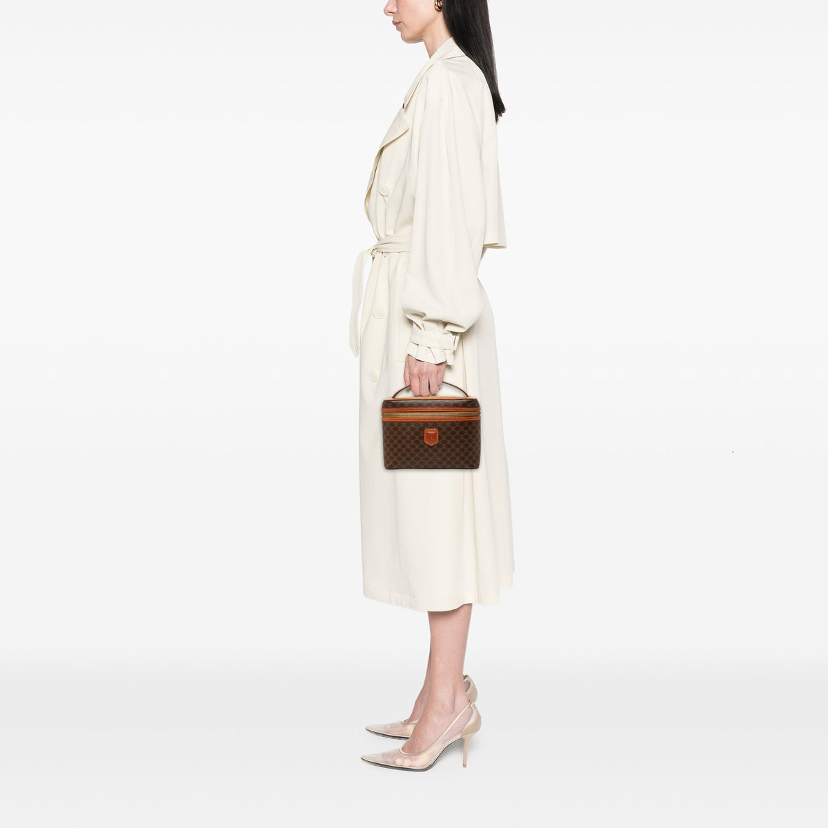 Celine Macadam Coated Canvas Vanity Bag