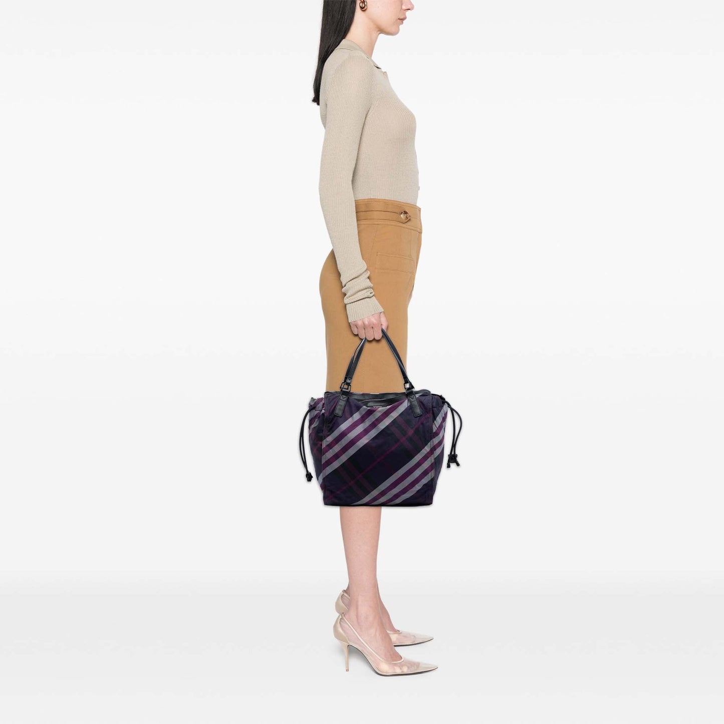 Burberry Supernova Check Nylon Buckleigh Tote