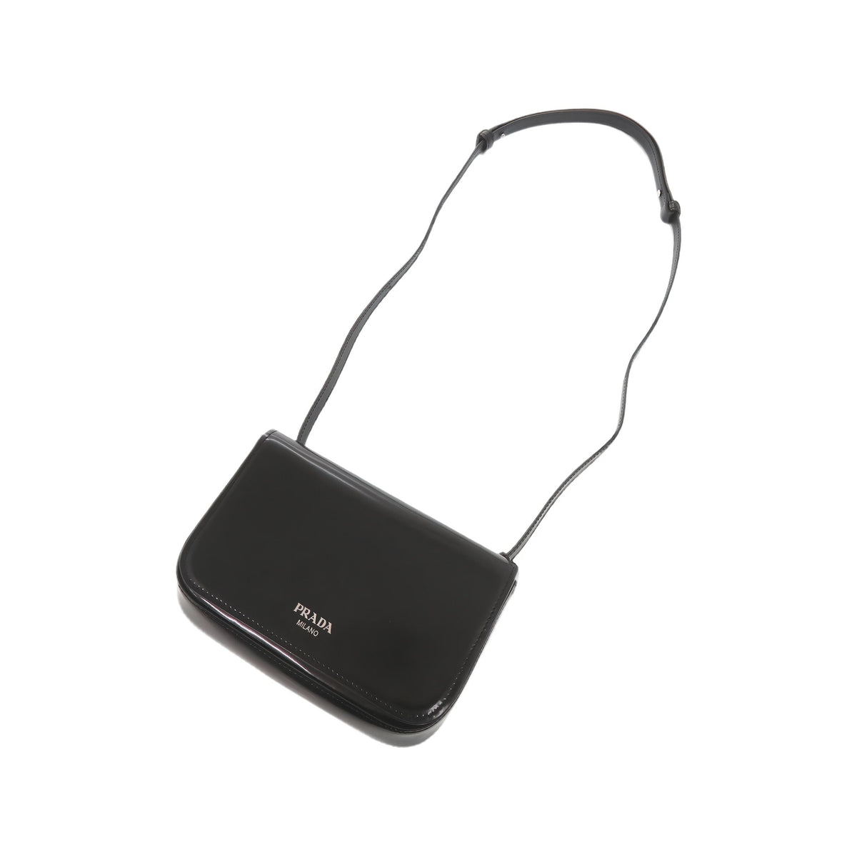 Prada City Calf Flap Crossbody — Black