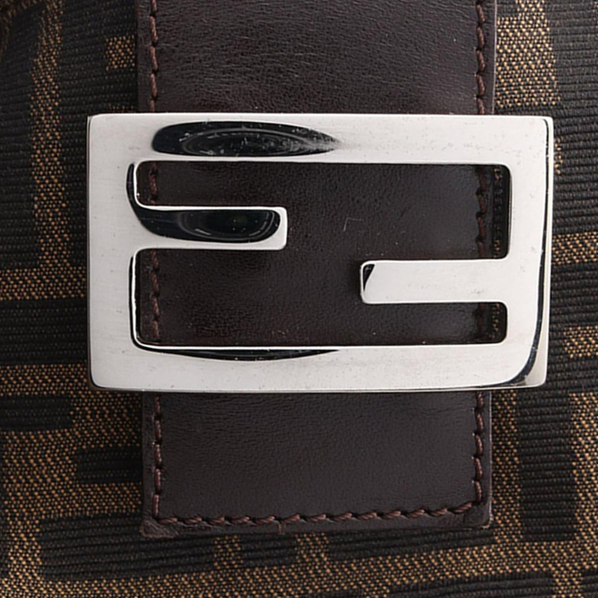Fendi Zucca Canvas Shoulder Bag — Brown