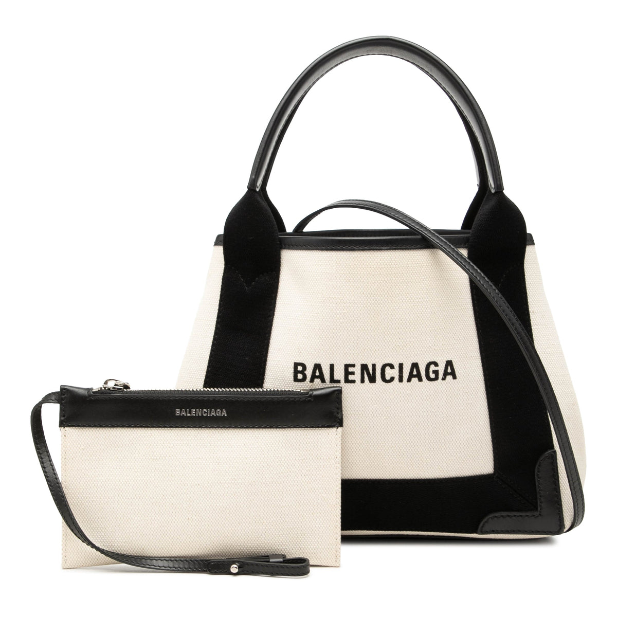 Balenciaga Canvas Navy Cabas Satchel XS