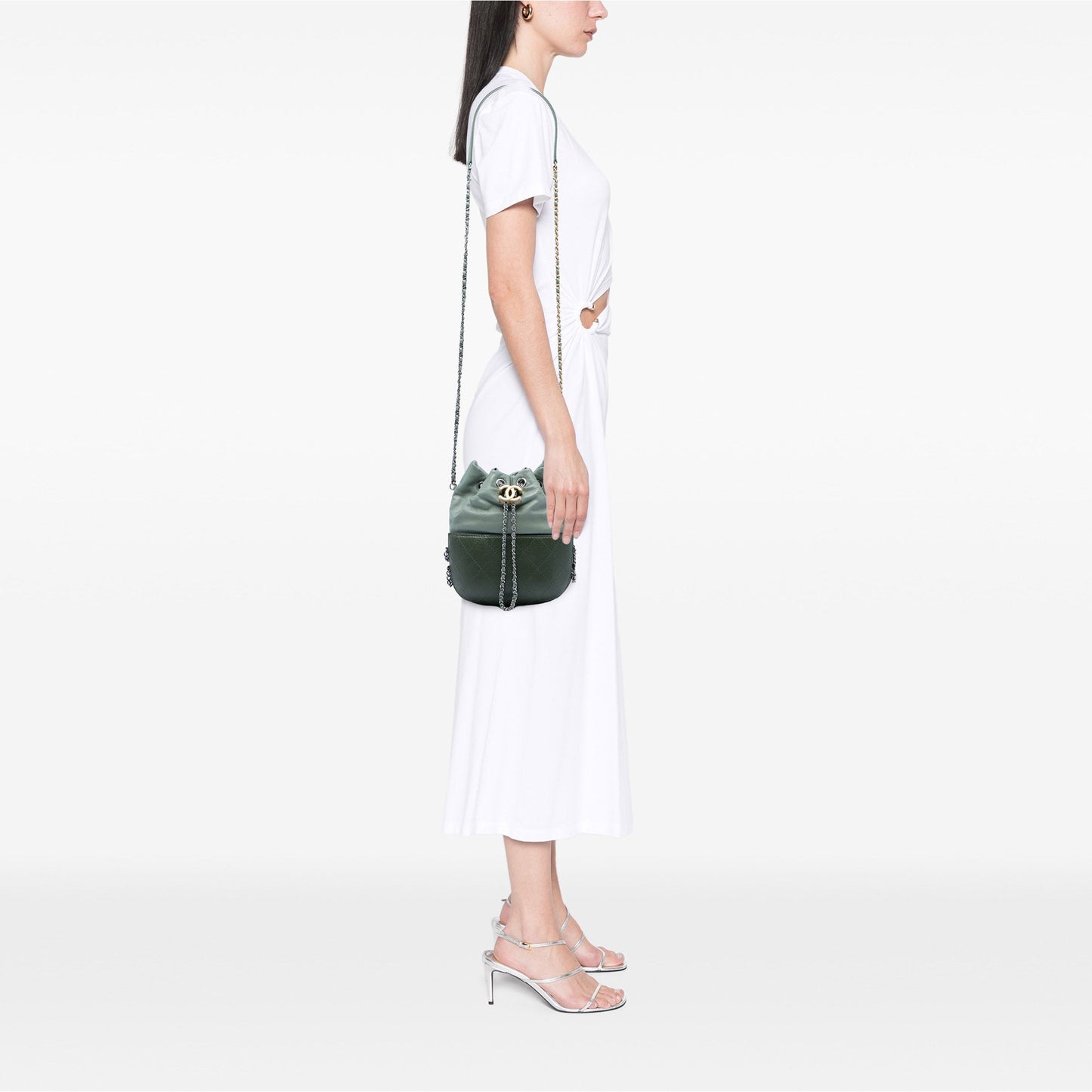 Chanel Small Bicolor Quilted Calfskin Gabrielle Bucket Bag