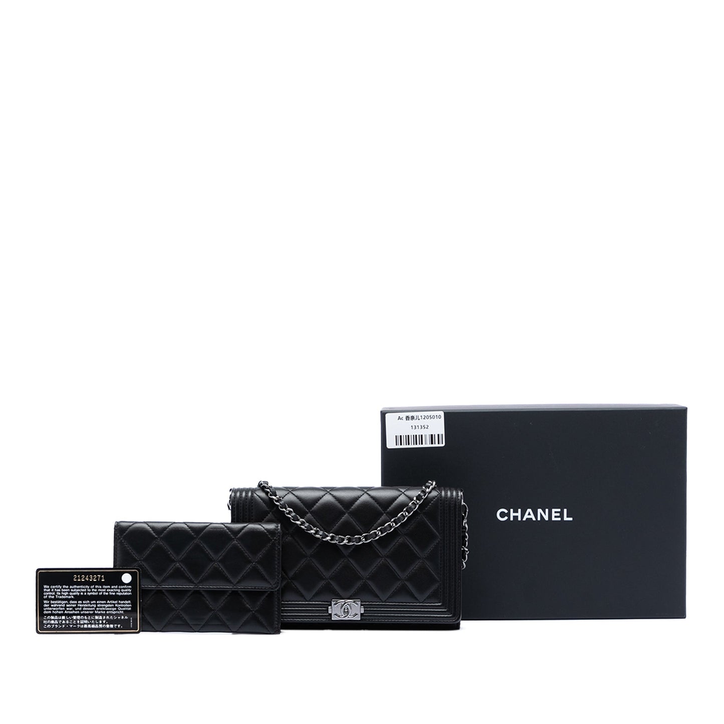 Chanel Quilted Lambskin Boy Wallet On Chain