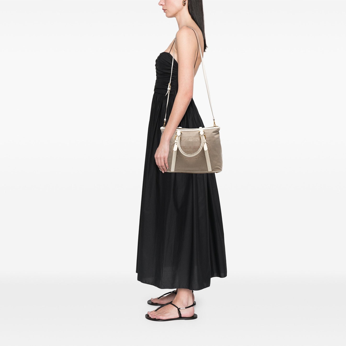 Prada Canvas Canapa Logo Satchel