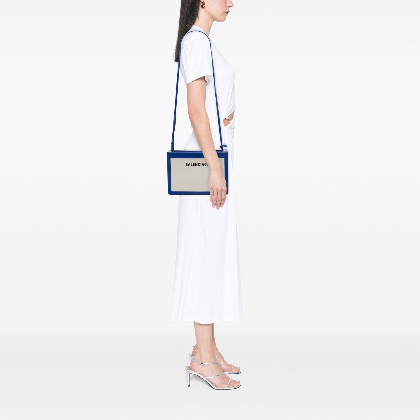Balenciaga Canvas Navy Pochette Crossbody