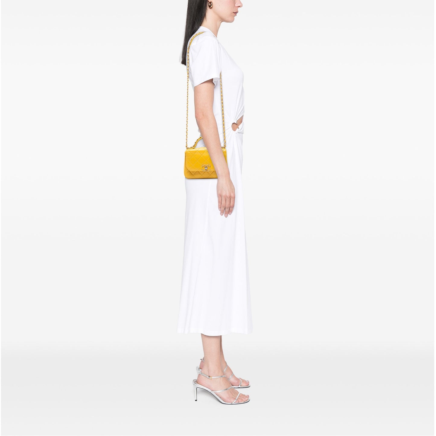 Chanel Small Quilted Lambskin Chain Infinity Top Handle Bag