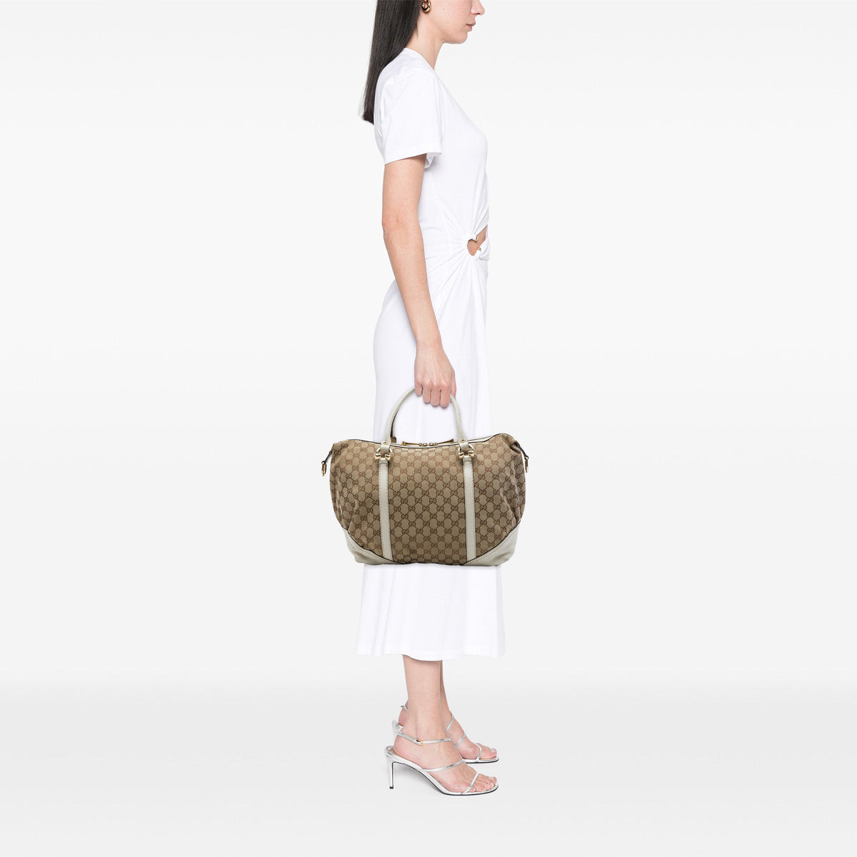 Gucci GG Canvas Horsebit Nail Boston Bag