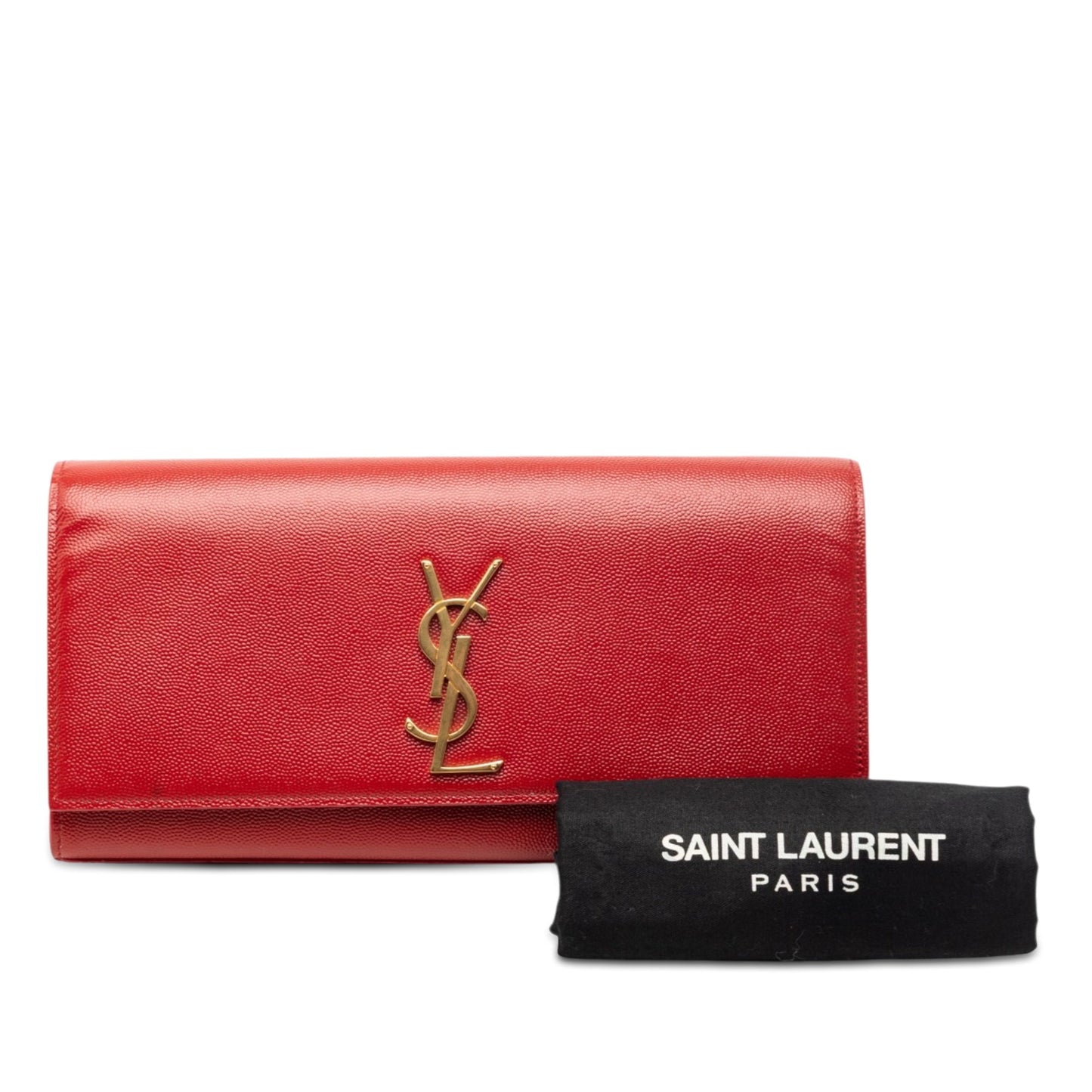 Saint Laurent Grain de Poudre Monogram Cassandre Clutch