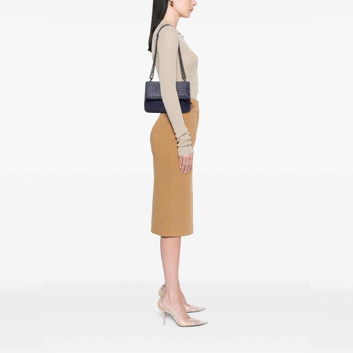 Bottega Veneta Small Nappa Intrecciato Olimpia Crossbody — Purple