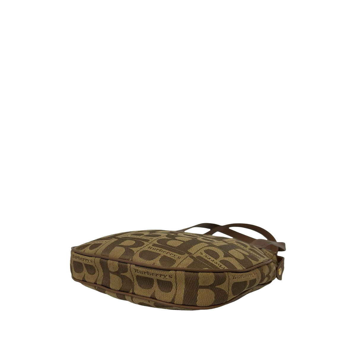Burberry Canvas Monogram Print Shoulder Bag — Brown